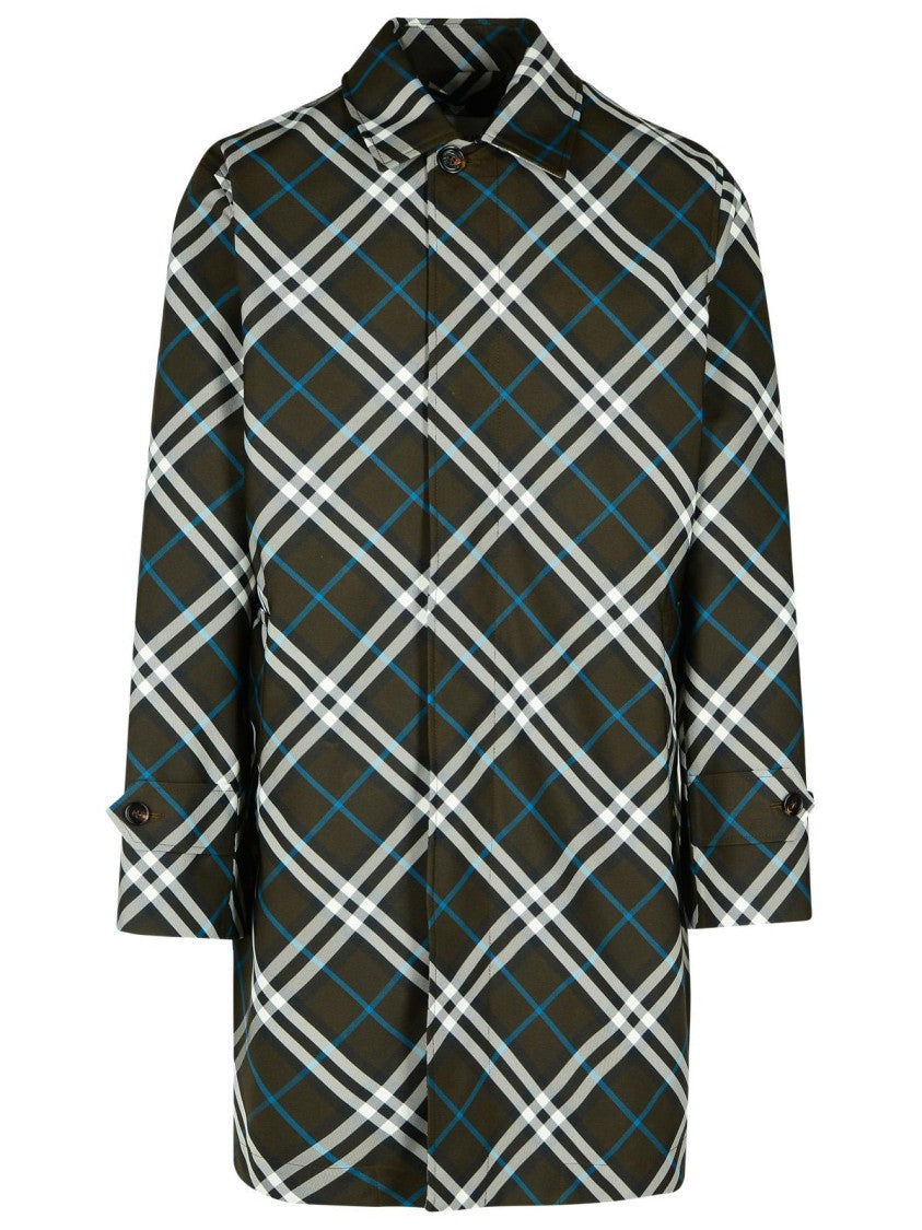 Burberry Check' Green Polyester Trench Coat