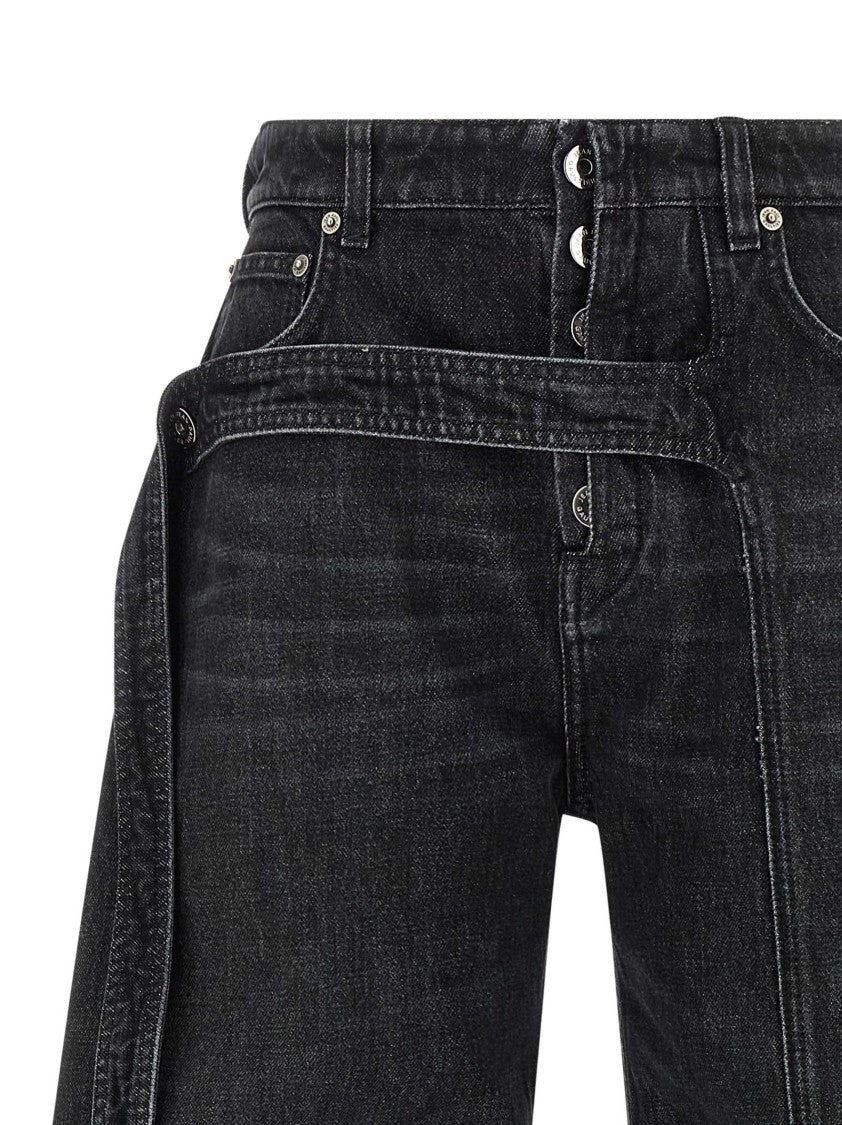 Jean Paul Gaultier Wide Leg Black Denim Jeans
