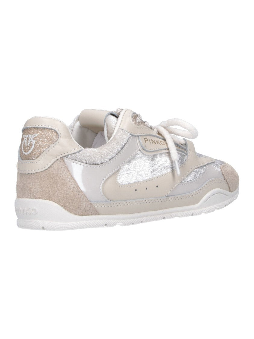 Pinko Gray Yulia 01 Leather Sneakers