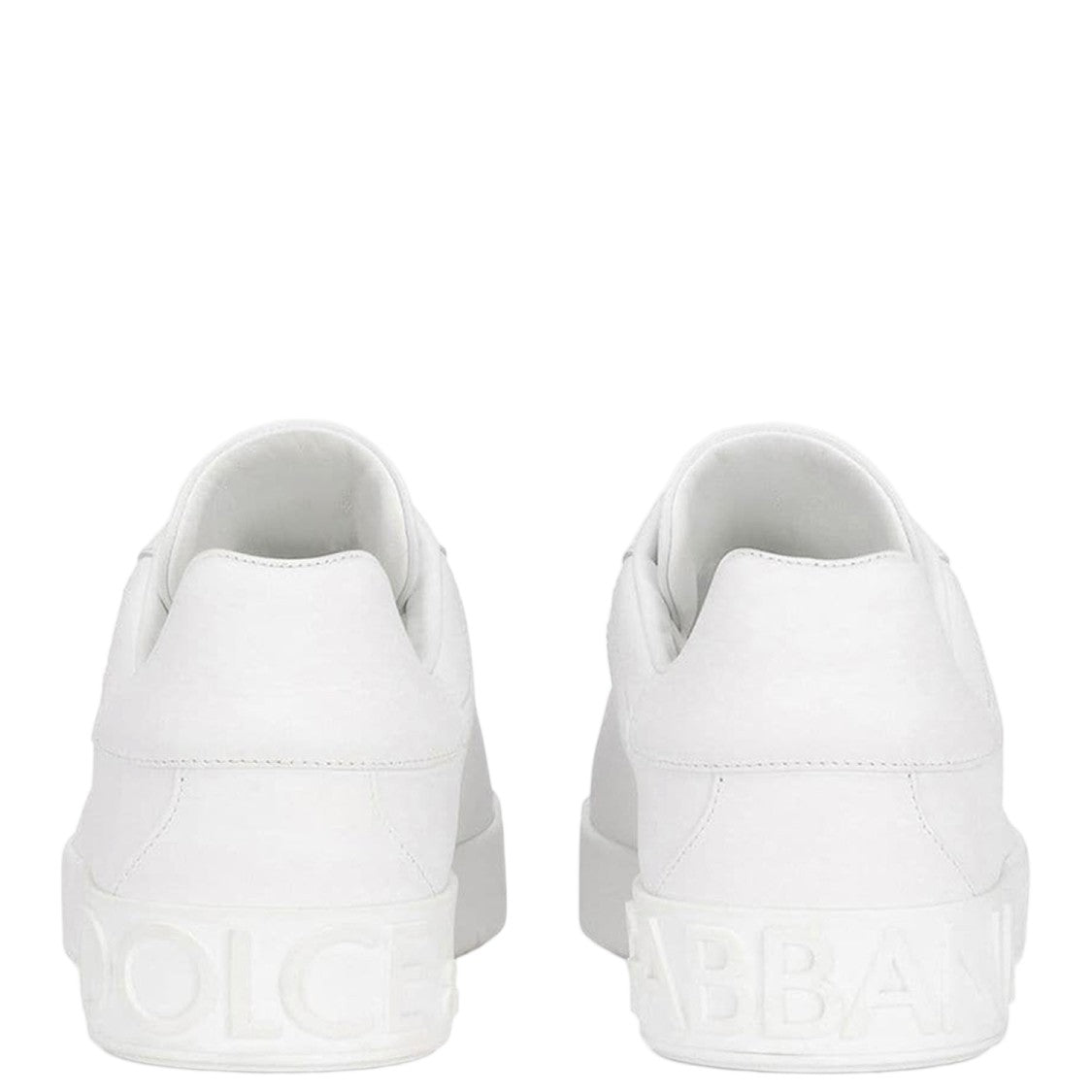 Dolce & Gabbana White Portofino Leather Logo Sneakers