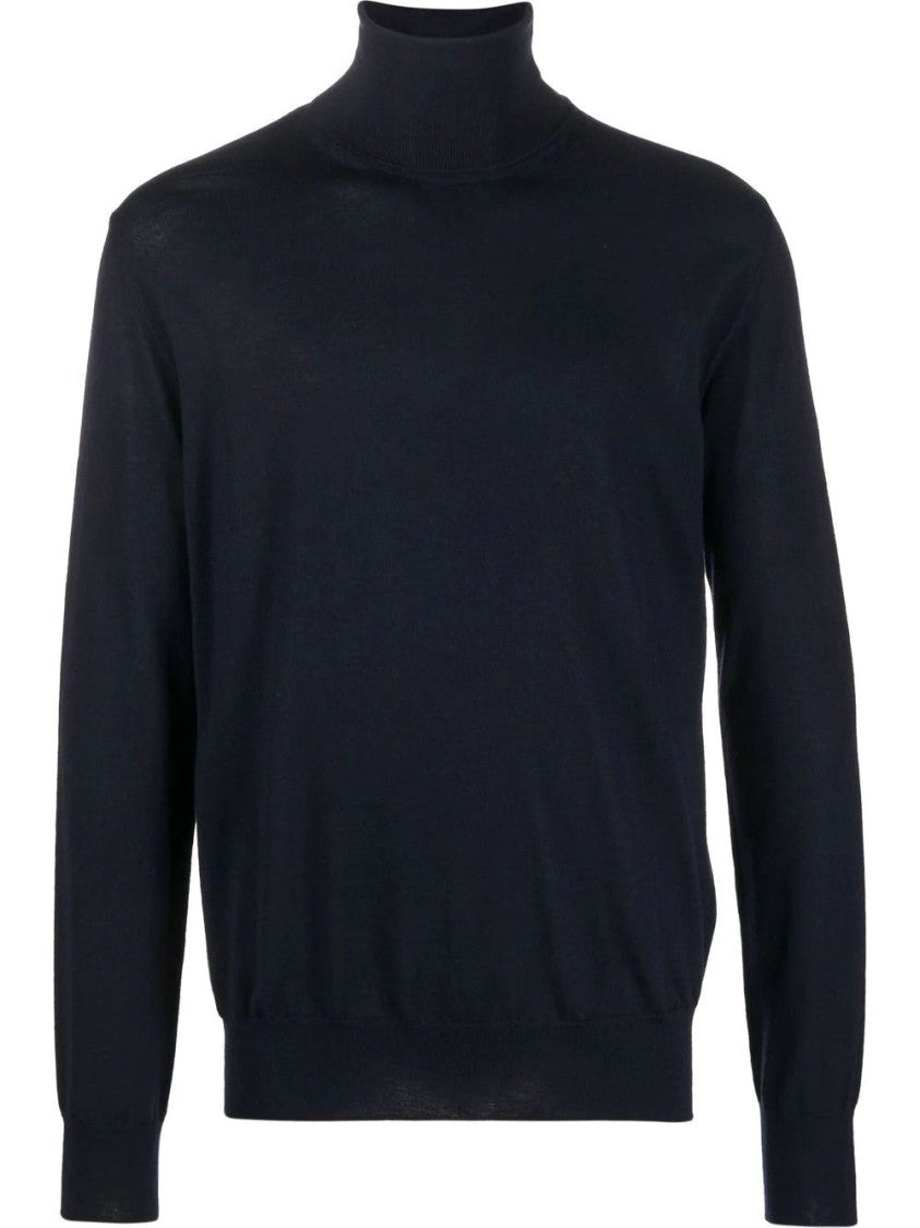 Jil Sander High Neck Wool Sweater With Fitted Hem And Cuffs