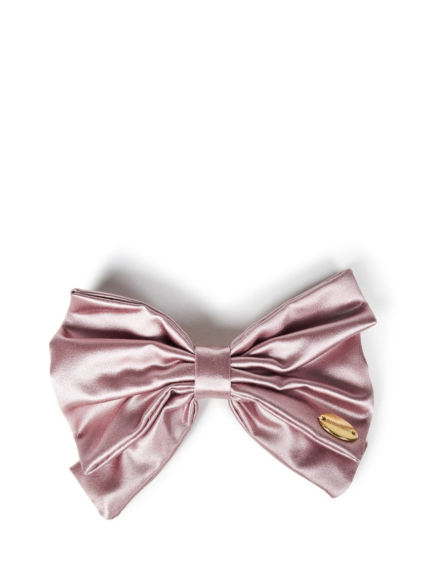 Nina Ricci Blush Pink Satin Bow-Shaped Hair Clip