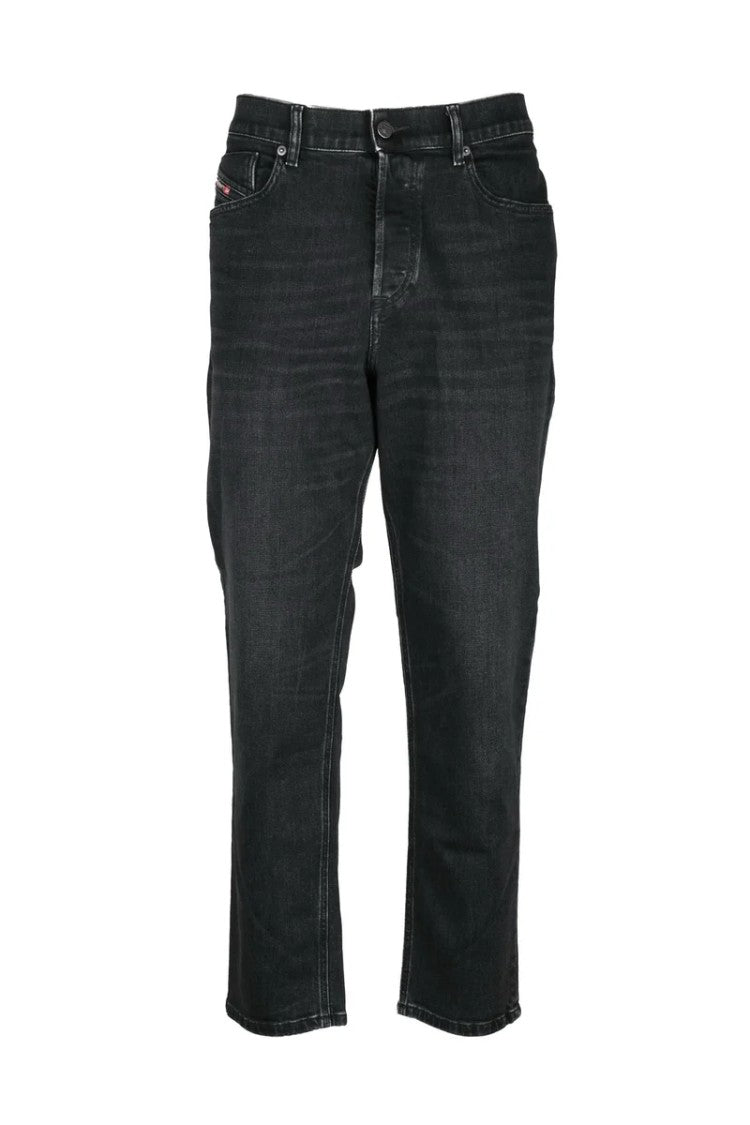 Diesel Black Cotton Elastane Men's Slim Fit Jeans