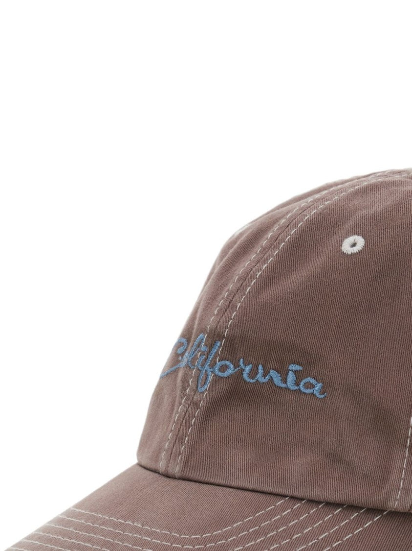 Erl California Brown Cotton Cap Hat