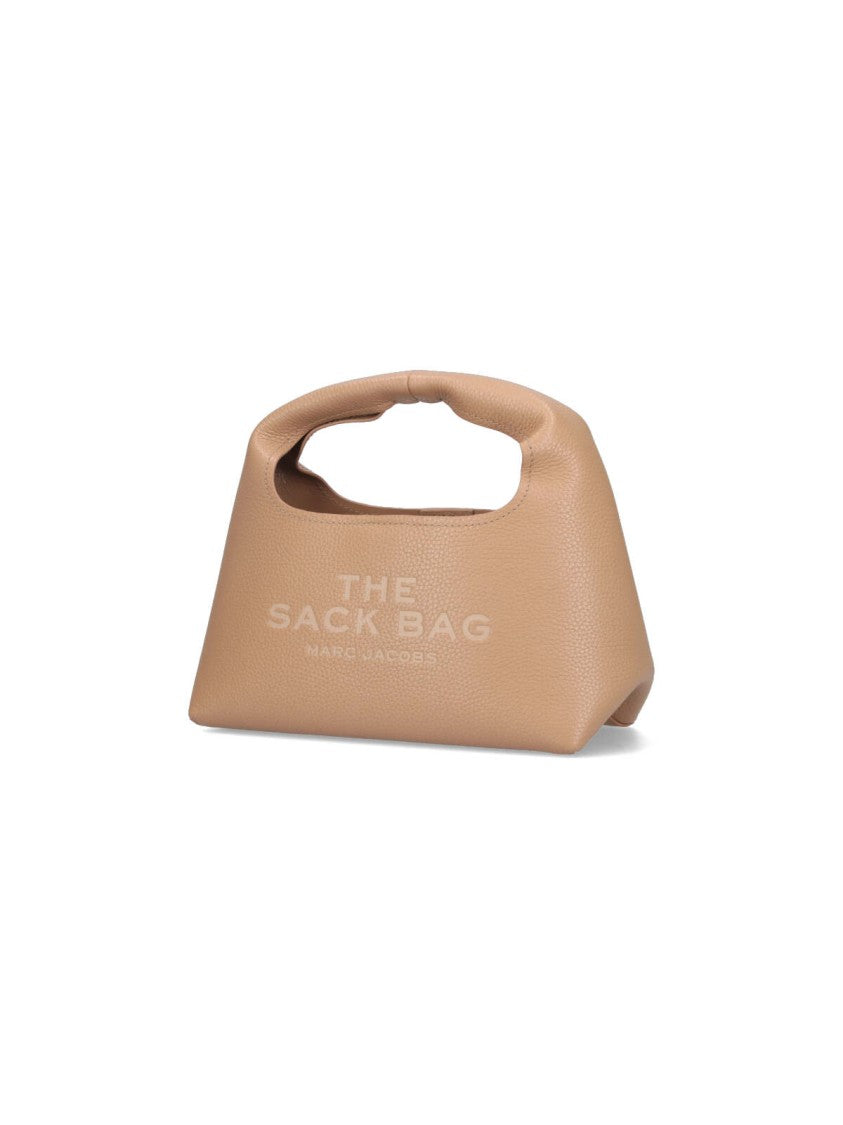 Marc Jacobs Beige The Sack Hammered Leather Handbag