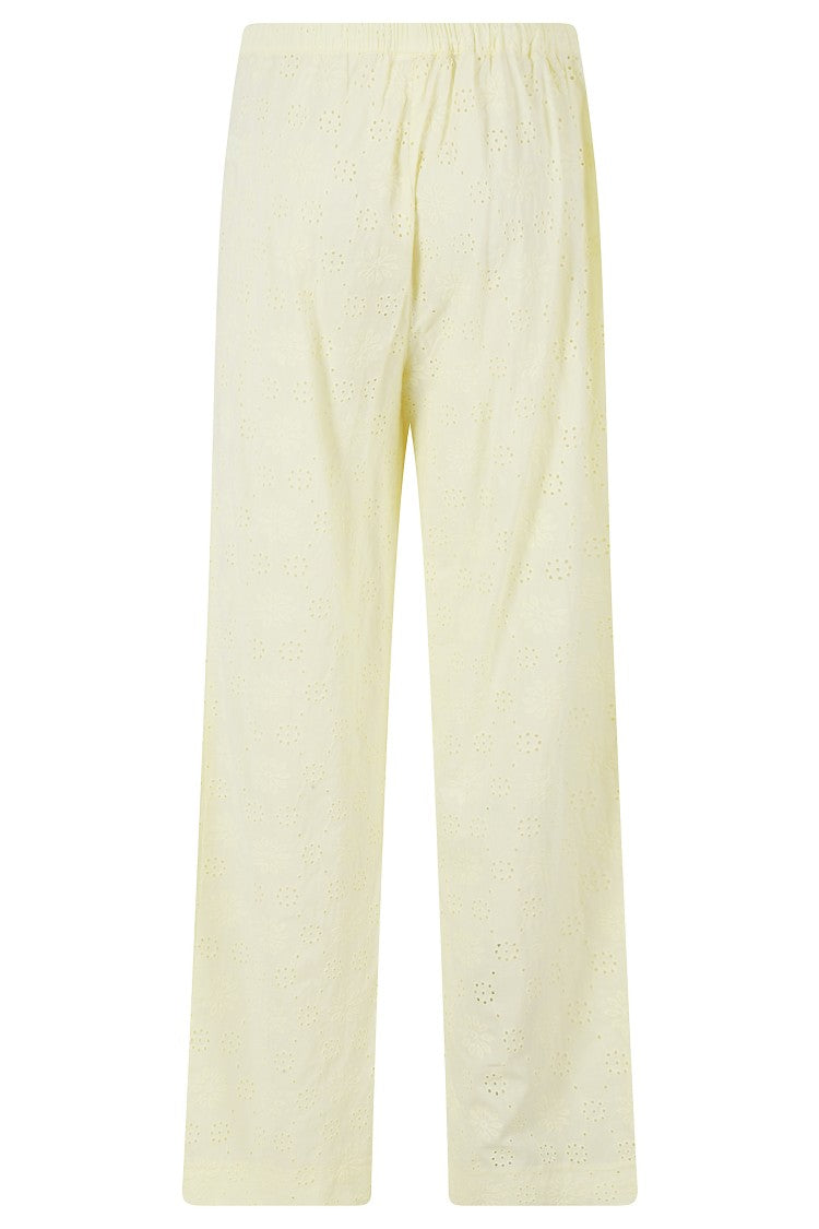 Mc2 Saint Barth Yellow Inez Sangallo Lace Elastic Waistband Cotton Pants