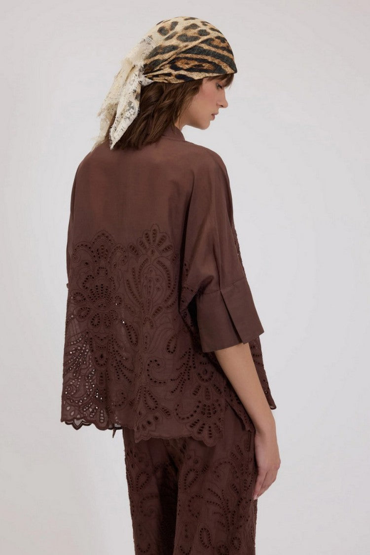 Ermanno Brown Cotton Shirt