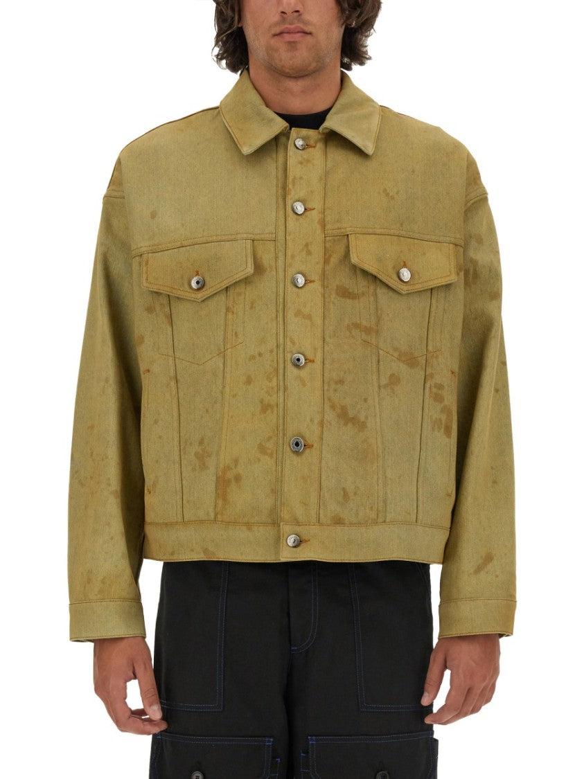 Msgm Denim Jacket Dyed In Tea