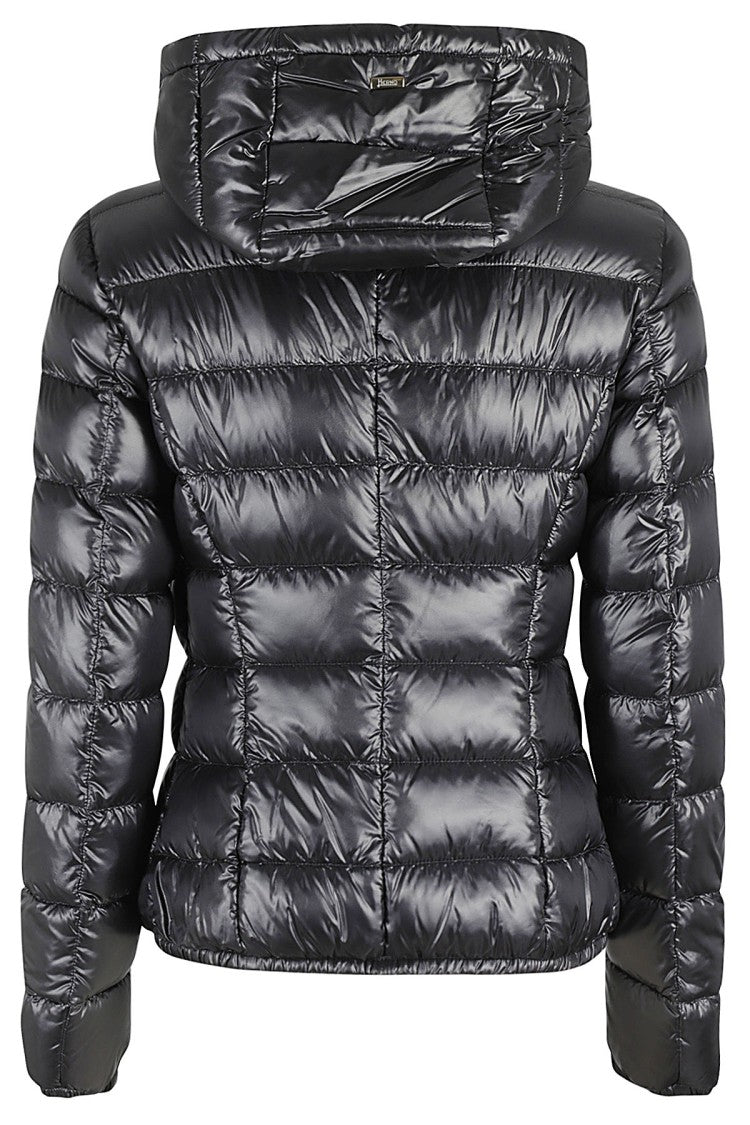 Herno Black Down Jacket With Hood