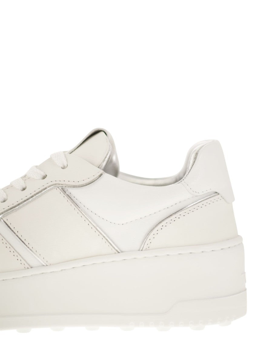 Tod's Soft Leather Platform Sneakers With Embossed Logo