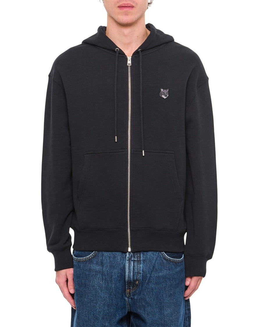 Maison Kitsuné Zip-Up Hoodie With Fox Logo Embroideryrelaxed Fit