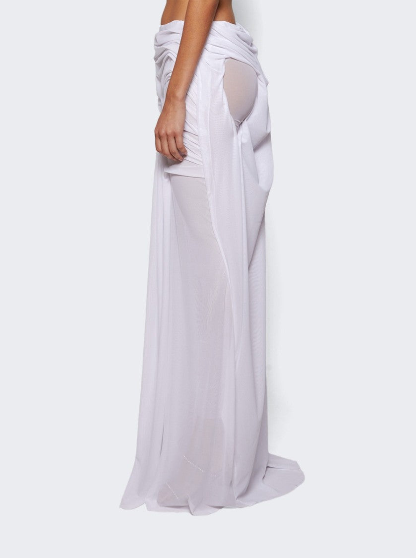 Di Petsa Long Wetlook Gradient Skirt White