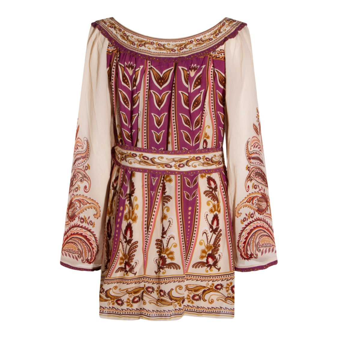 Farm Rio Flowing Pink Dress With Floral And Abstract Patterns