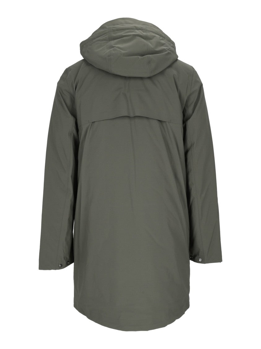 K-Way Mid-Length Bonded Padded Jacket With High Collar And Hood