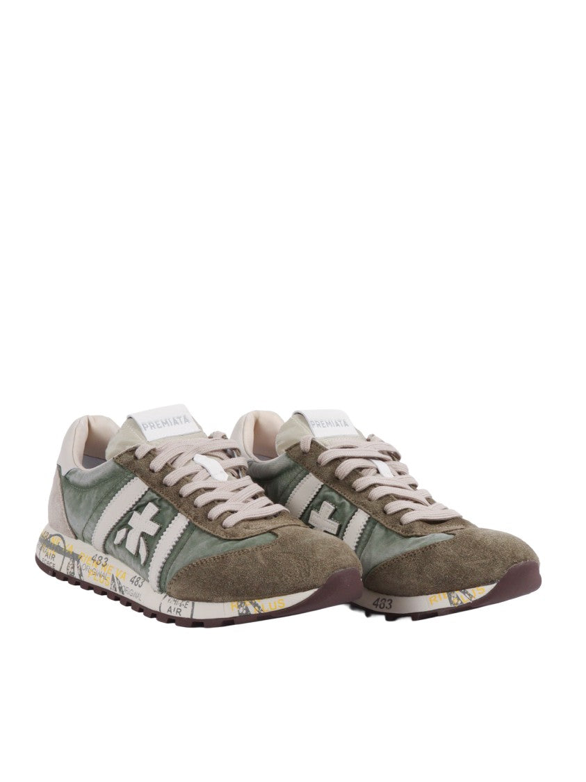 Premiata Lucy Military Green Suede Sneakers