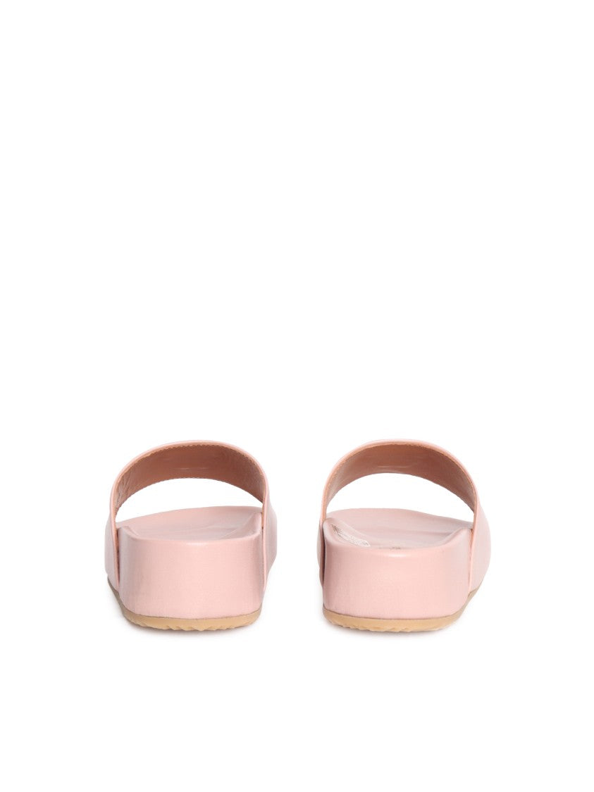 Via Roma 15 Ornate Pink Slide Sandals