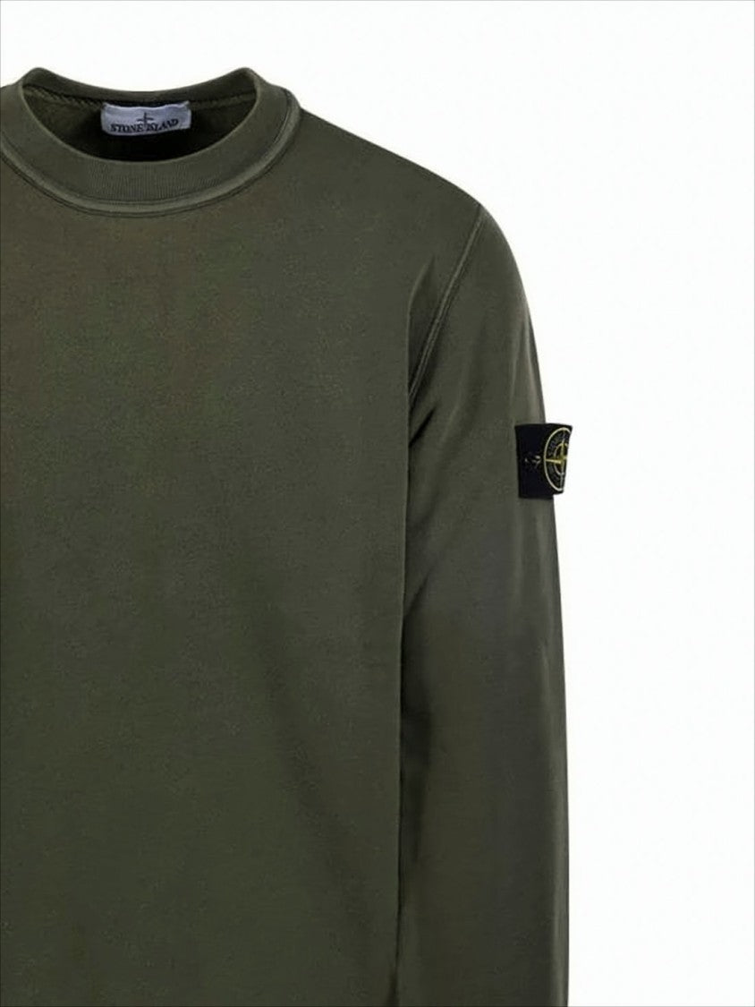 Stone Island Olive Green Long-Sleeve Crewneck Sweatshirt