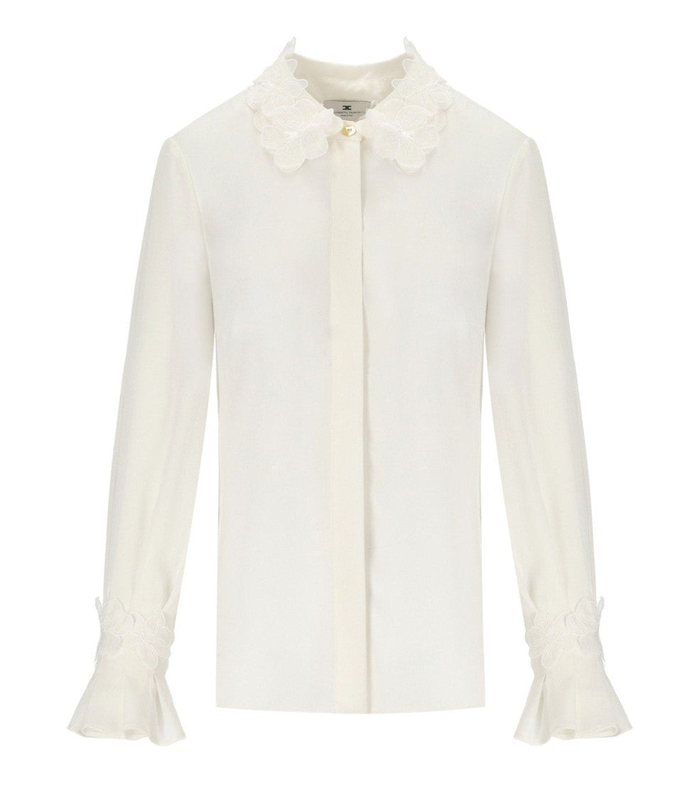 Elisabetta Franchi Ivory Georgette Shirt
