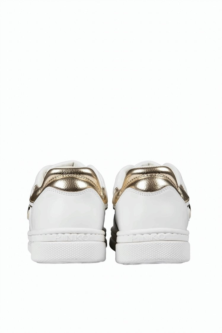 Pinko White Gold Low Top Sneakers