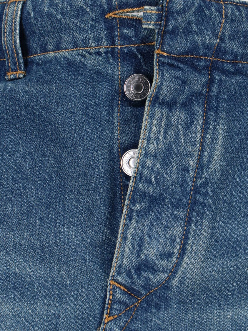 Victoria Beckham Denim Midi Skirt – Blue