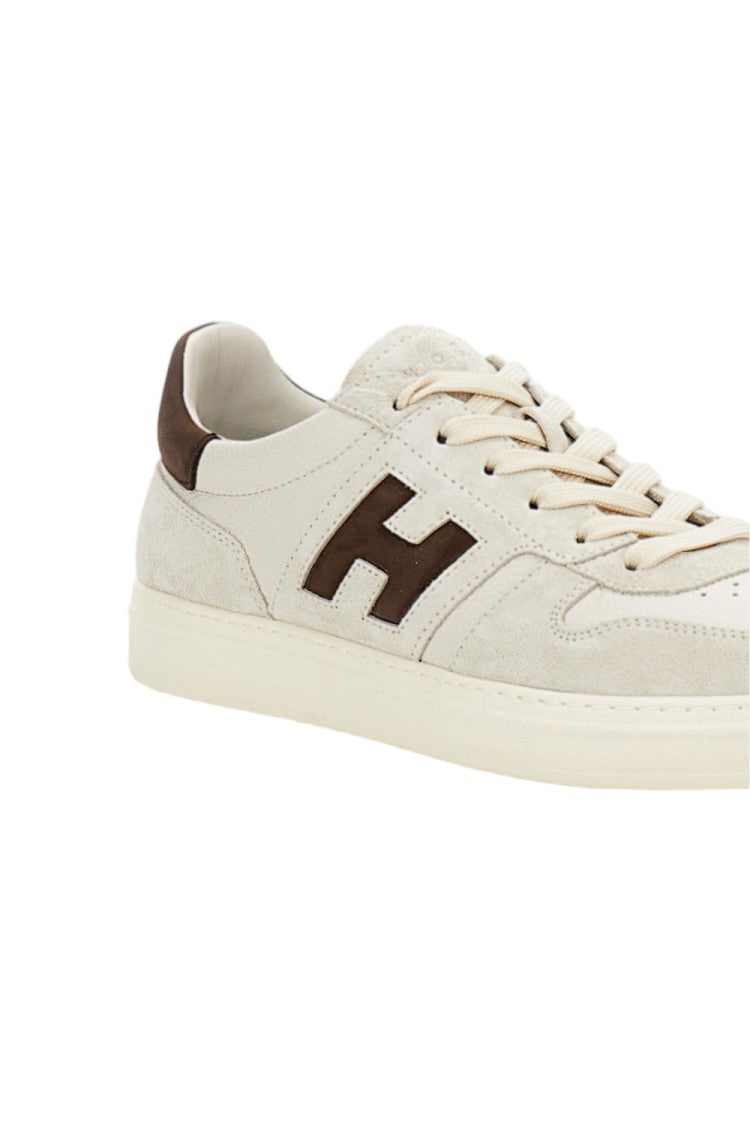 Hogan White Leather Suede Inserts Sneakers