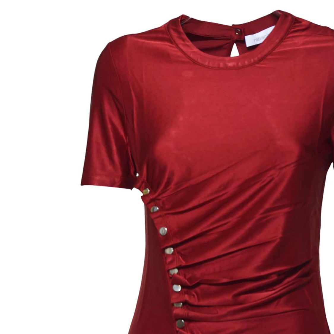 Rabanne Red Viscose Pleated Top
