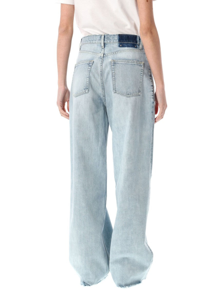 Golden Goose Relaxed Boyfriend Denim Pants With Distressed Finish