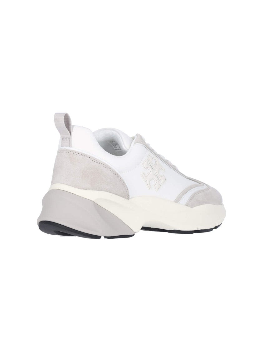 Tory Burch White Leather 'Good Luck' Sneakers – White