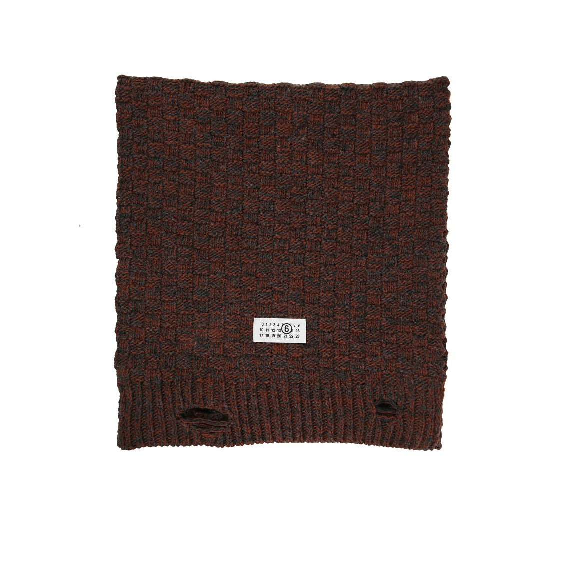 Mm6 By Maison Margiela Chunky Knit Scarf With Distressed Details