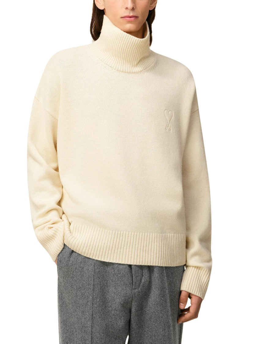 Ami Merino Wool Sweater With Silhouette