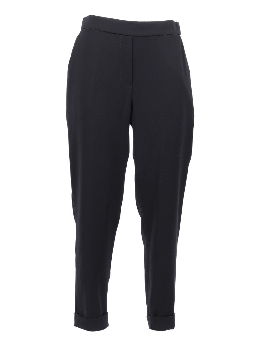 P.A.R.O.S.H. Tapered Trousers With Cuffed Hem And Comfortable Waistband