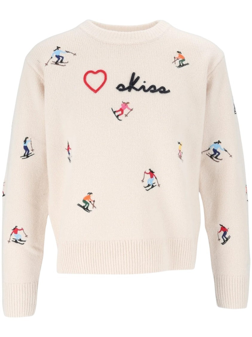Mc2 Saint Barth Off White Kyla Skiss Embroidered Wool Sweater