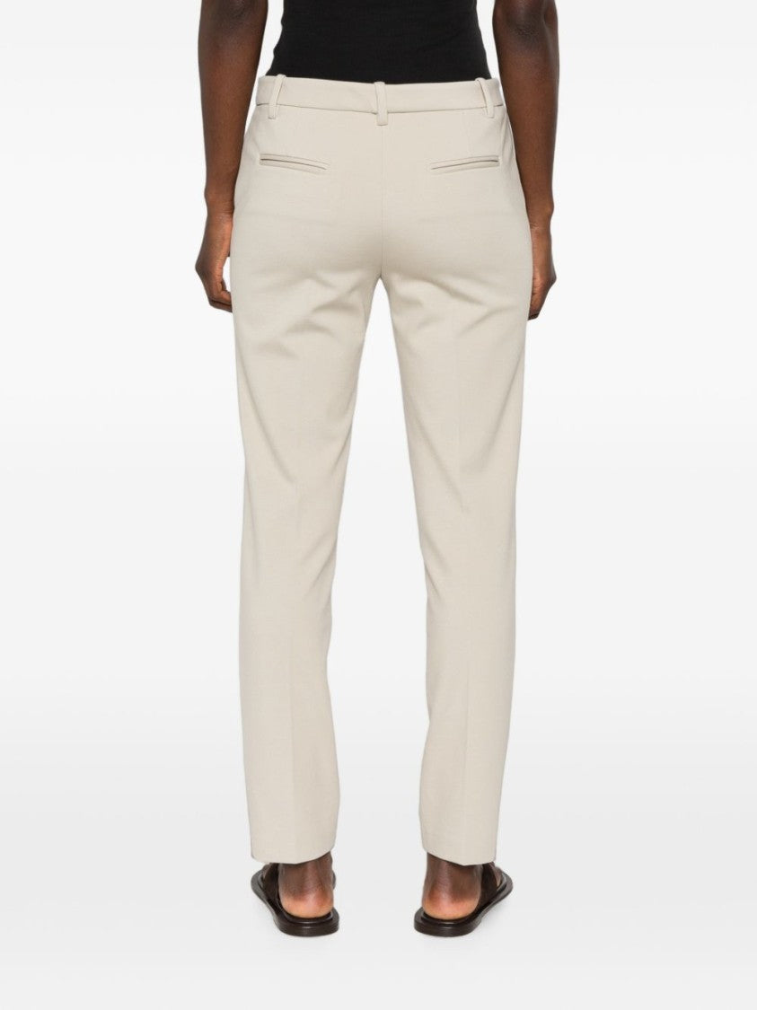 Pinko Beige Tapered Refined Detail Slim Tailored Pants