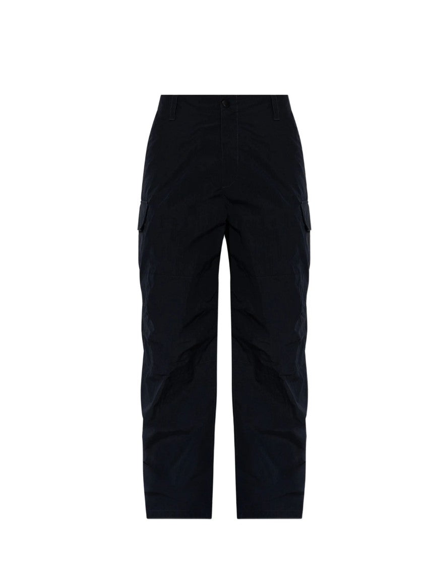 Burberry Blue Recycled Cotton Cargo Pockets Straight-Leg Pants