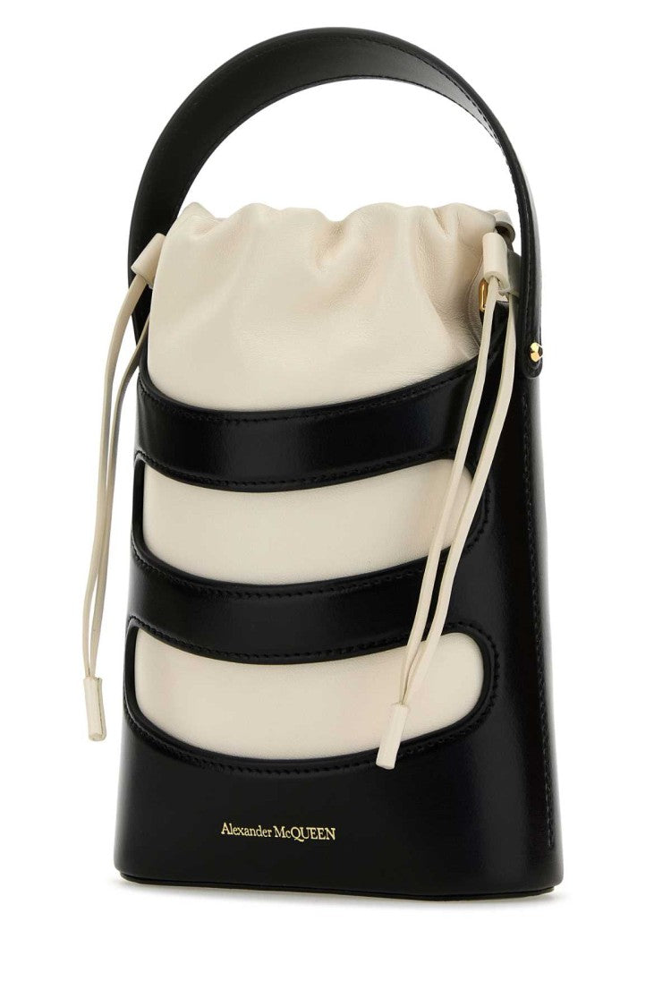 Alexander Mcqueen Two-Tone Leather Mini The Rise Bucket Bag