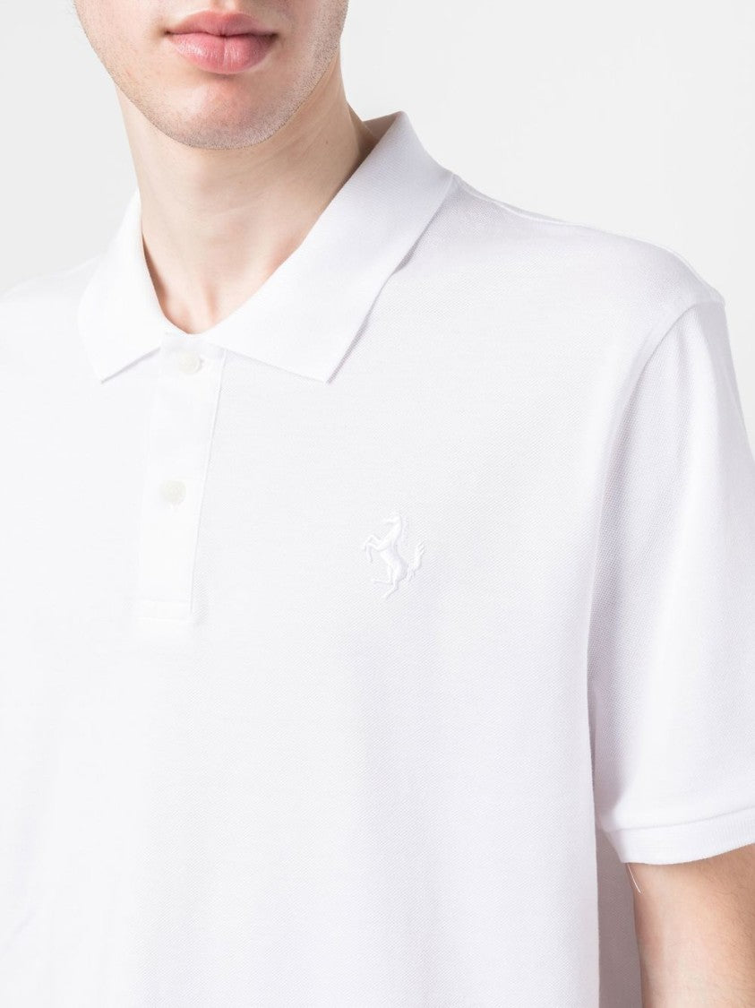 Ferrari Pique Polo Shirt With Button-Down Collar