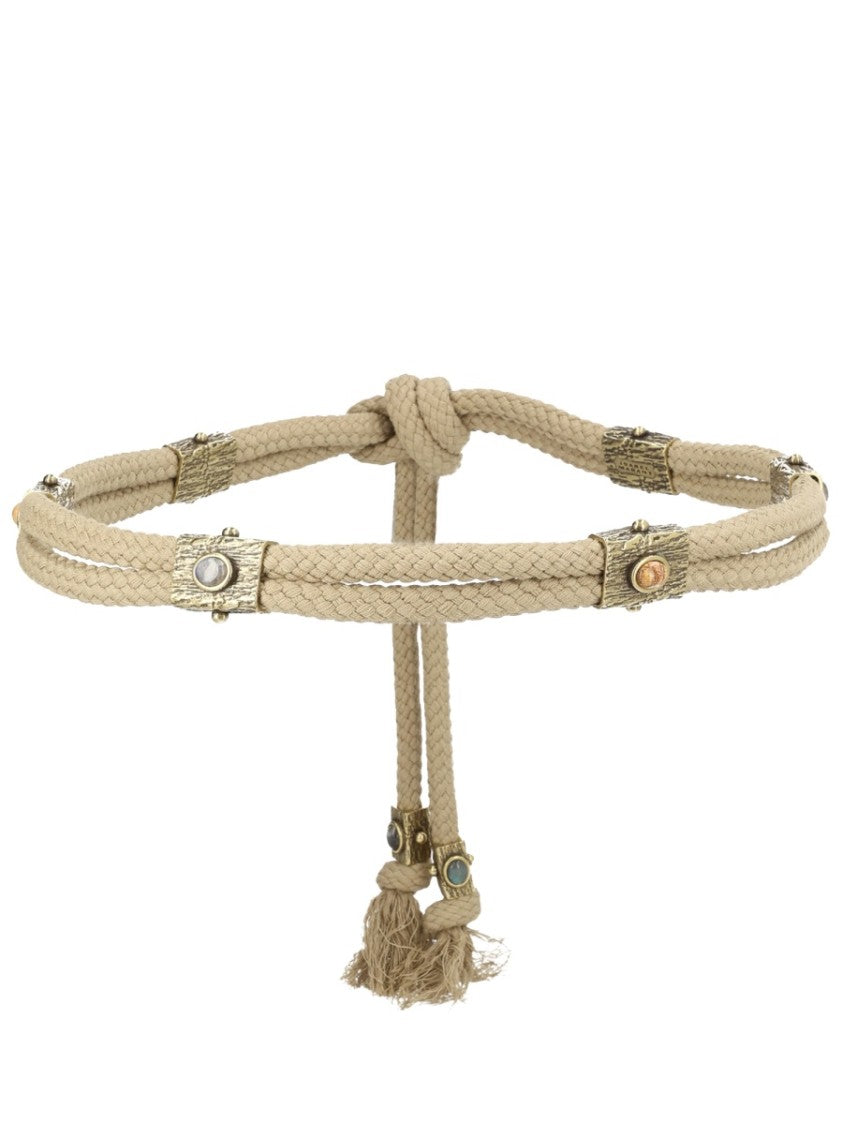 Isabel Marant Neutrals Aleea Braided Central Knot Cotton Belt