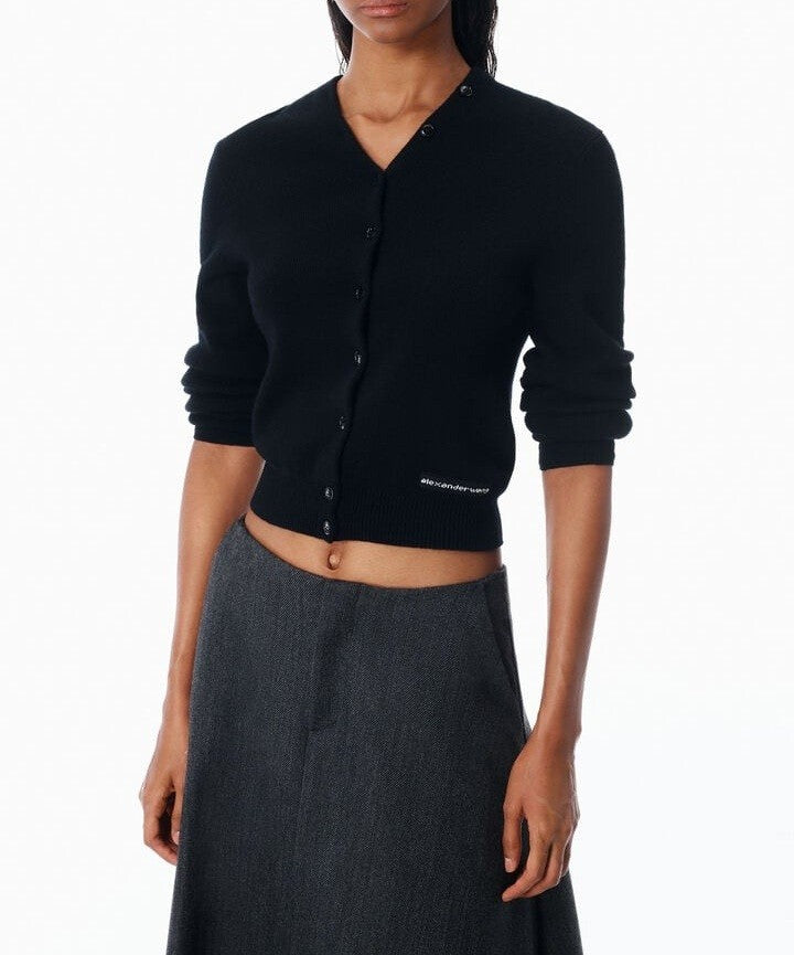 Alexander Wang Ls High Neck Button Up Cardigan