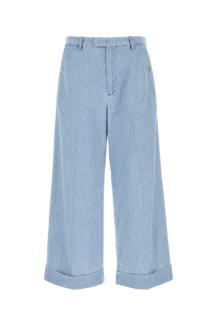 Valentino Garavani Light Blue Denim Wide-Leg Jeans