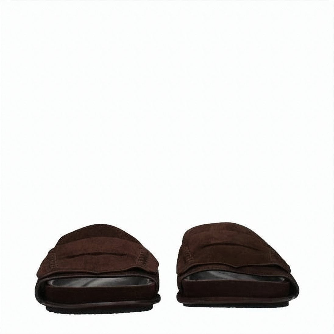 Jacquemus Dark Brown Calf Leather Contoured Mules