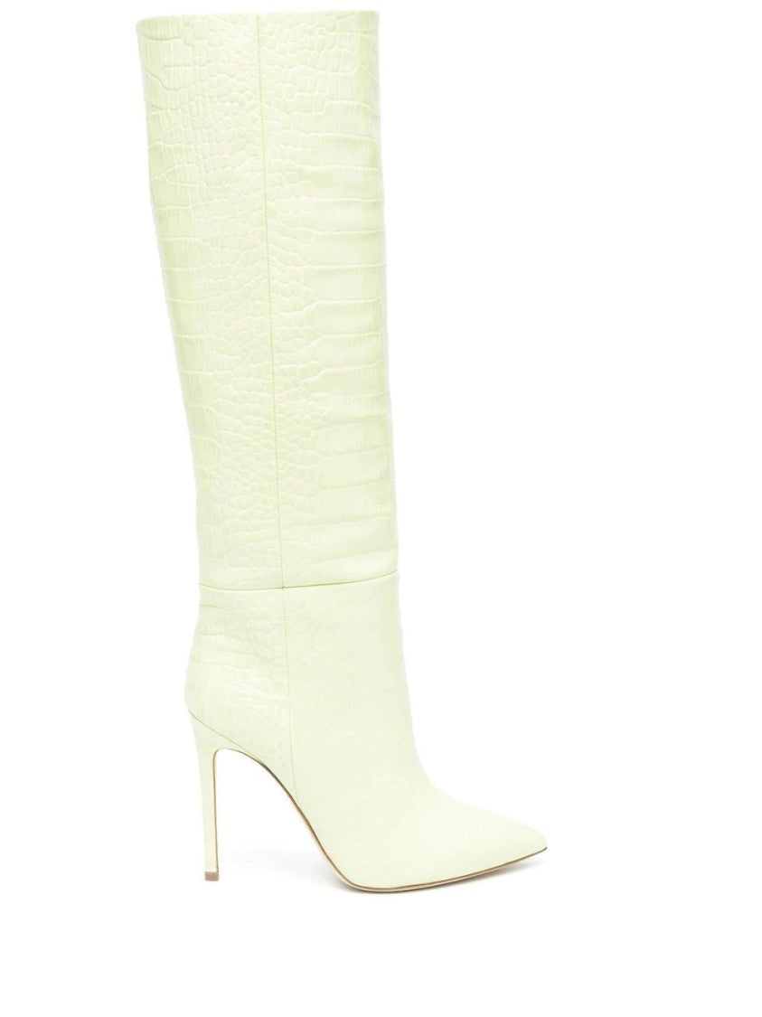 Paris Texas Textured Green Stiletto Long Boots
