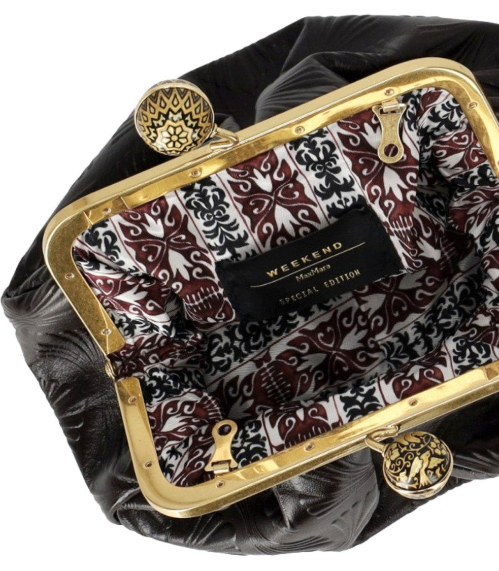 Max Mara Pasticcino Spanish Heritage Small Brown Clutch