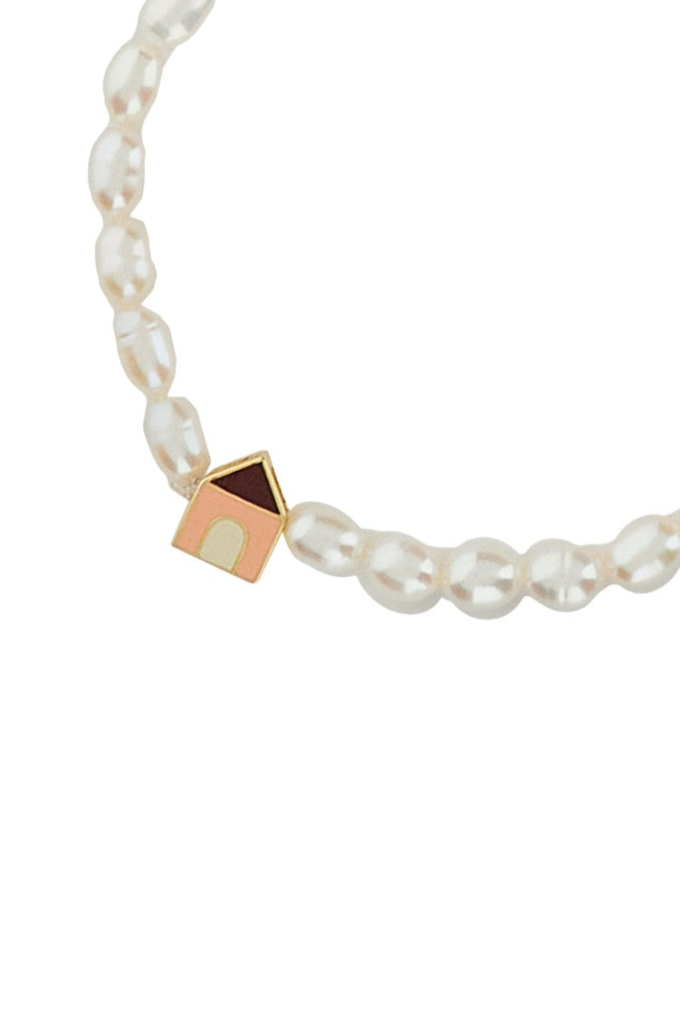 Aliita White Casita Bold Perla Bracelet
