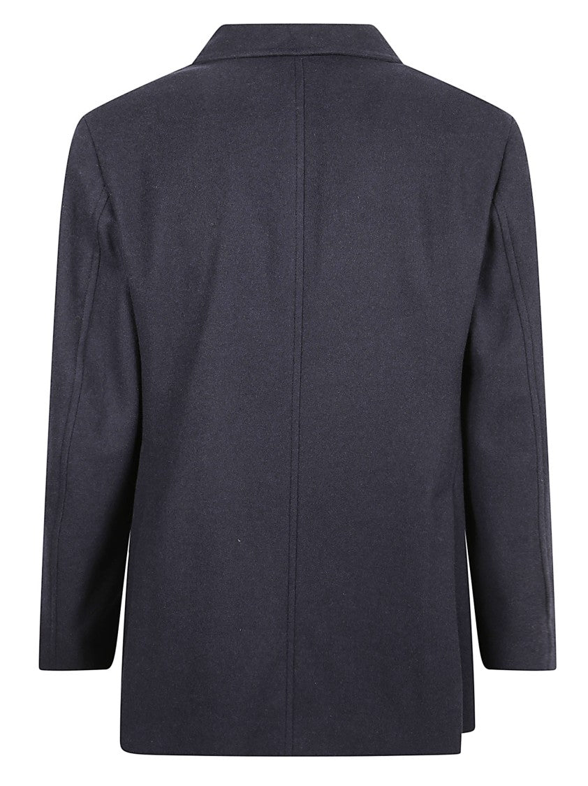 Brunello Cucinelli Short Double-Breasted Coat In Soft Wool
