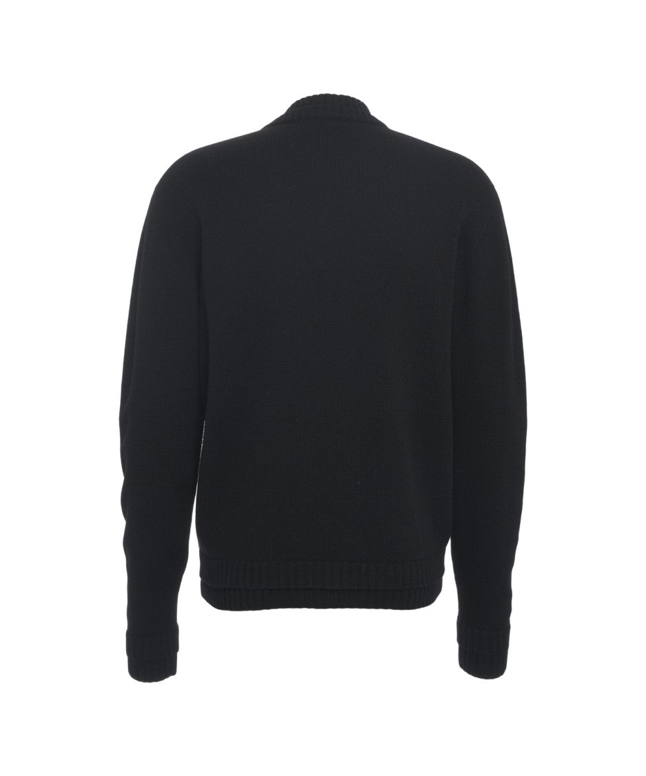 Atomo Factory V-Neck Sweater With Ribbed Cuffs And Hem