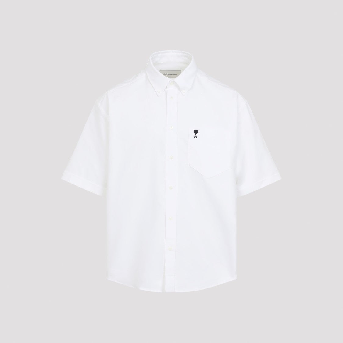 Ami Paris Boxy Oxford Cotton Short Sleeve Shirt