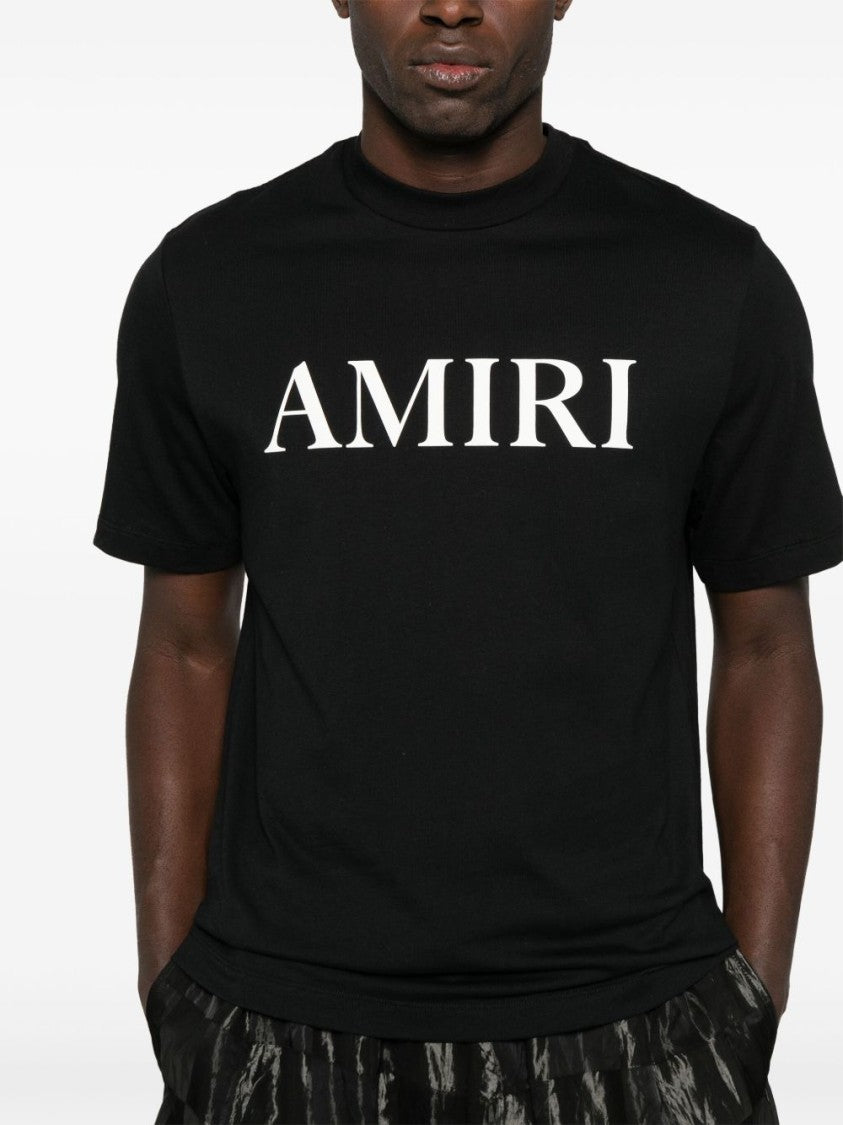 Amiri Crew Neck T-Shirt With Rubberized Logo Detail