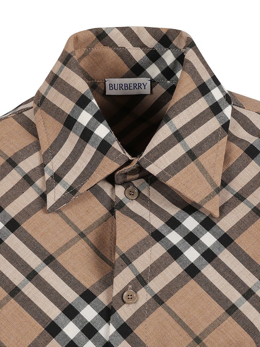 Burberry Structured Collar Plaid Dress