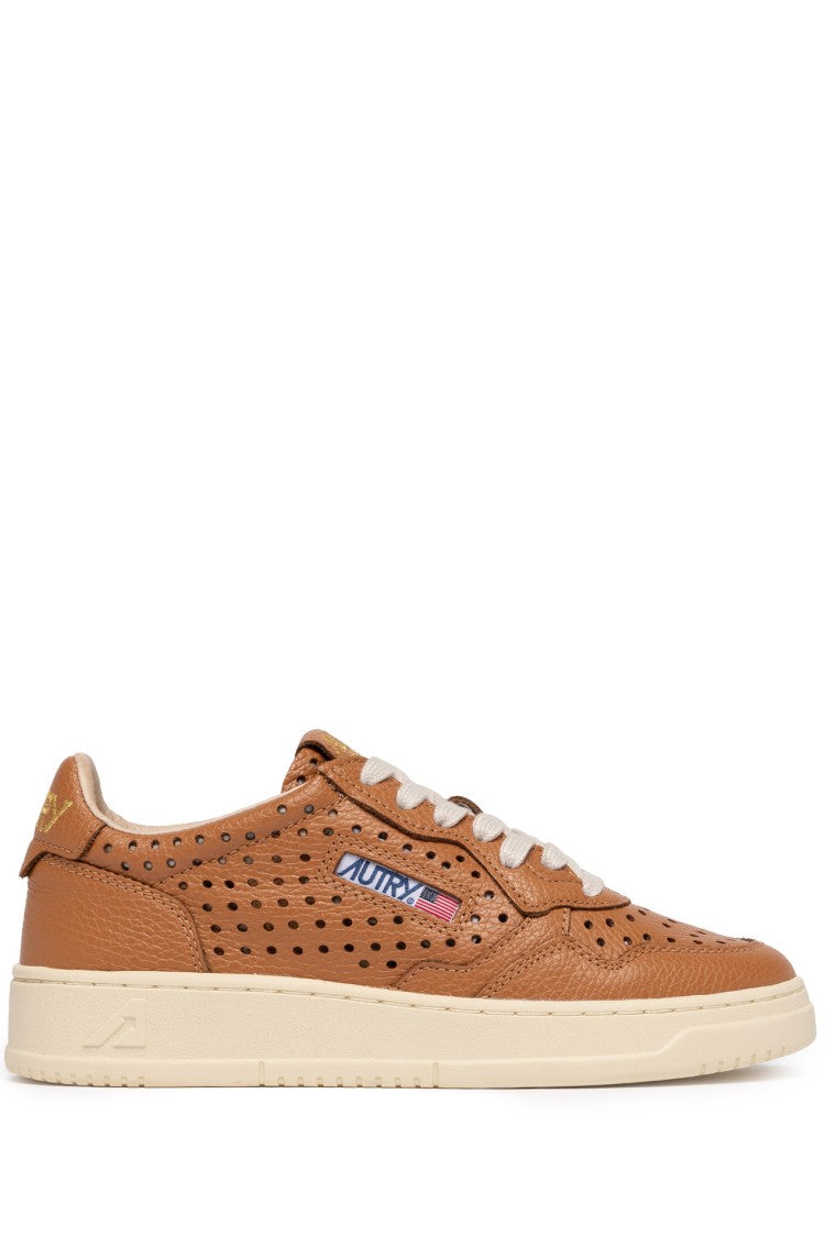 Autry Tobacco Medalist Perforated Leather Sneakers
