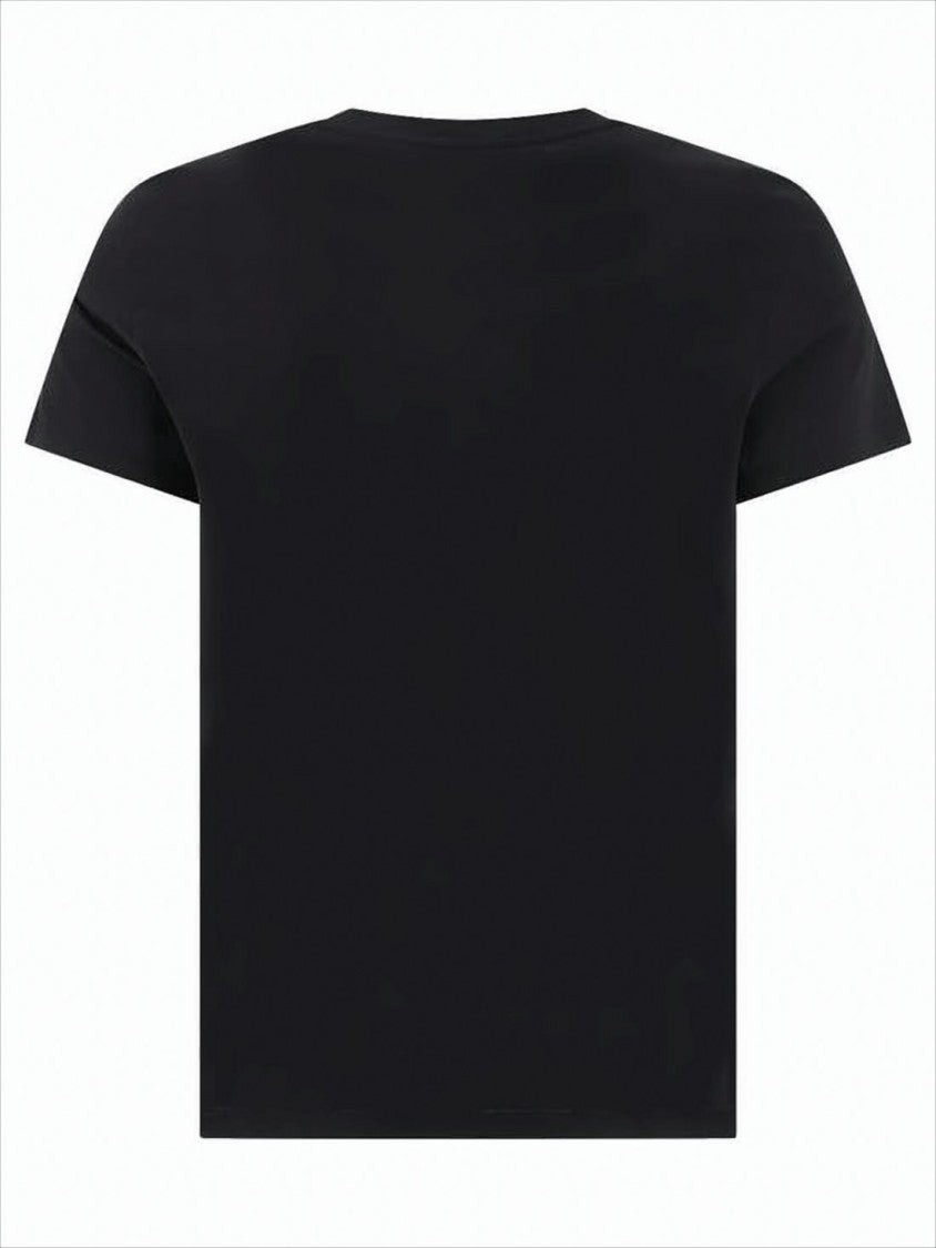 Balmain Minimalist Black Crew Neck T-Shirt With Logo Detail